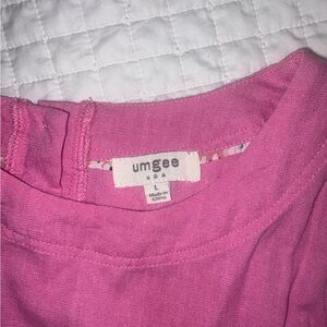 Umgee Hot Pink Linen-Blend Crewneck sleeveless Top